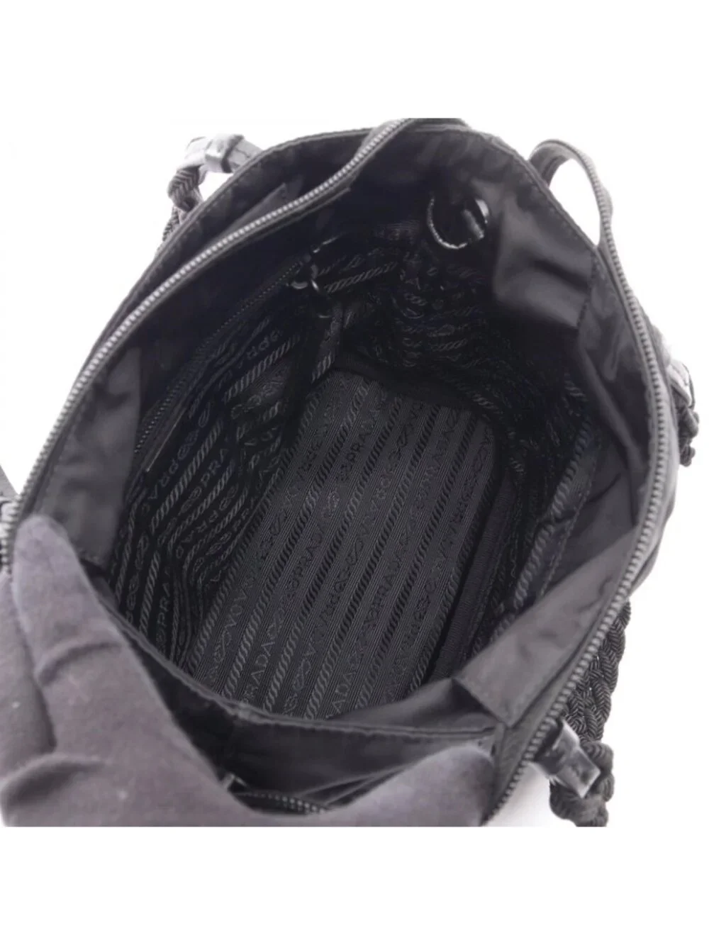 Prada Handbag Tessuto Passama 2-Way Black Nylon Tote